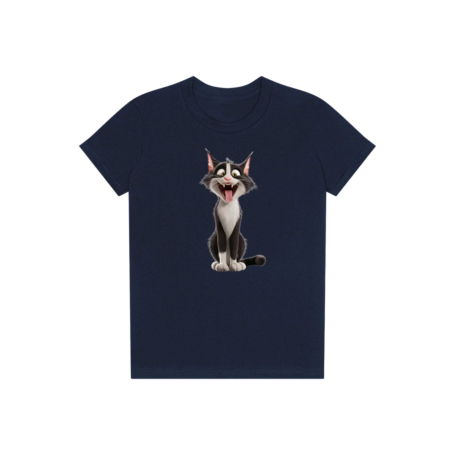 T-shirt Cat graphic 0021 - Navy
