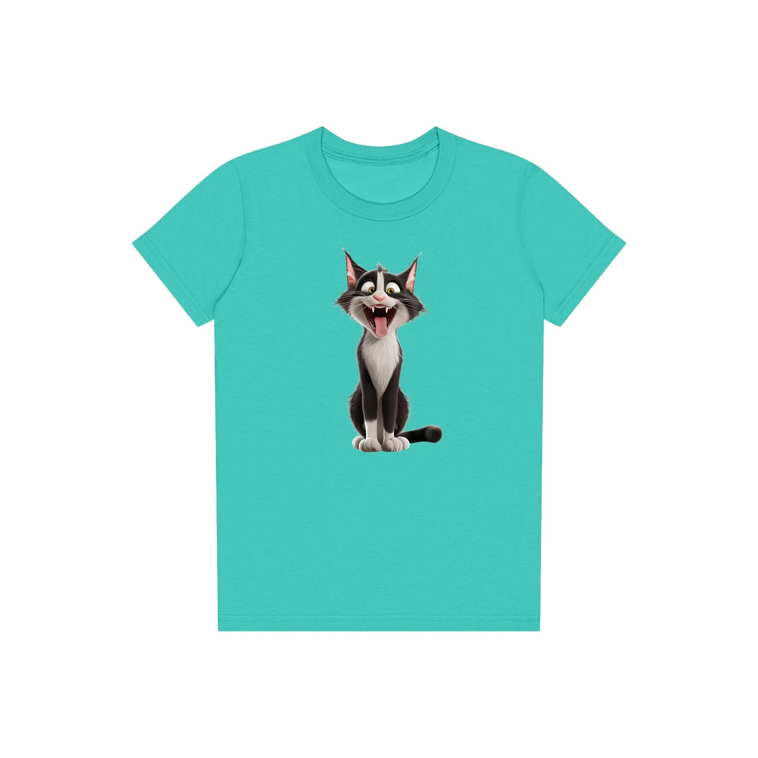 T-shirt Cat graphic 0021 - Teal