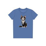 T-shirt Cat graphic 0022 - Columbia Blue