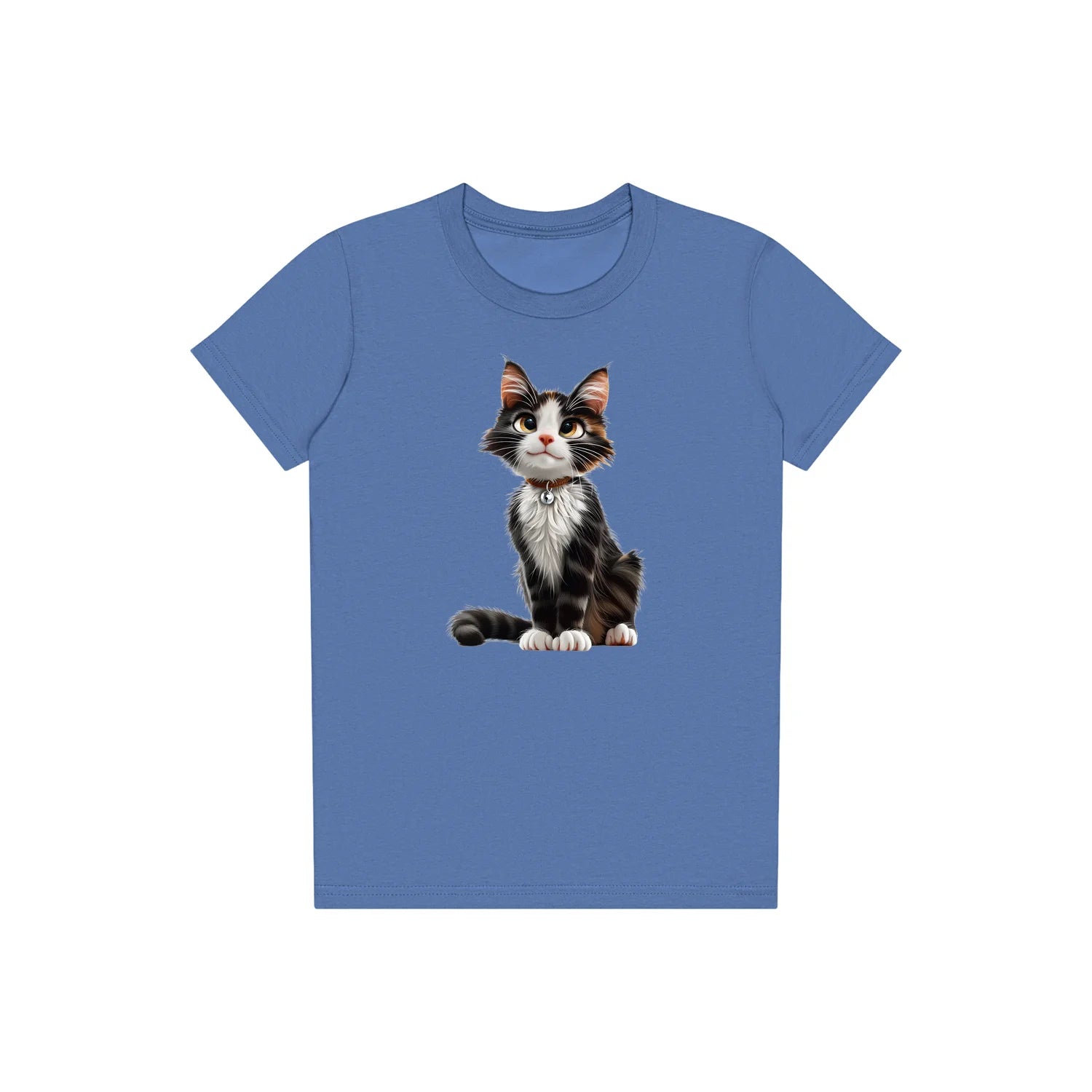T-shirt Cat graphic 0022 - Columbia Blue