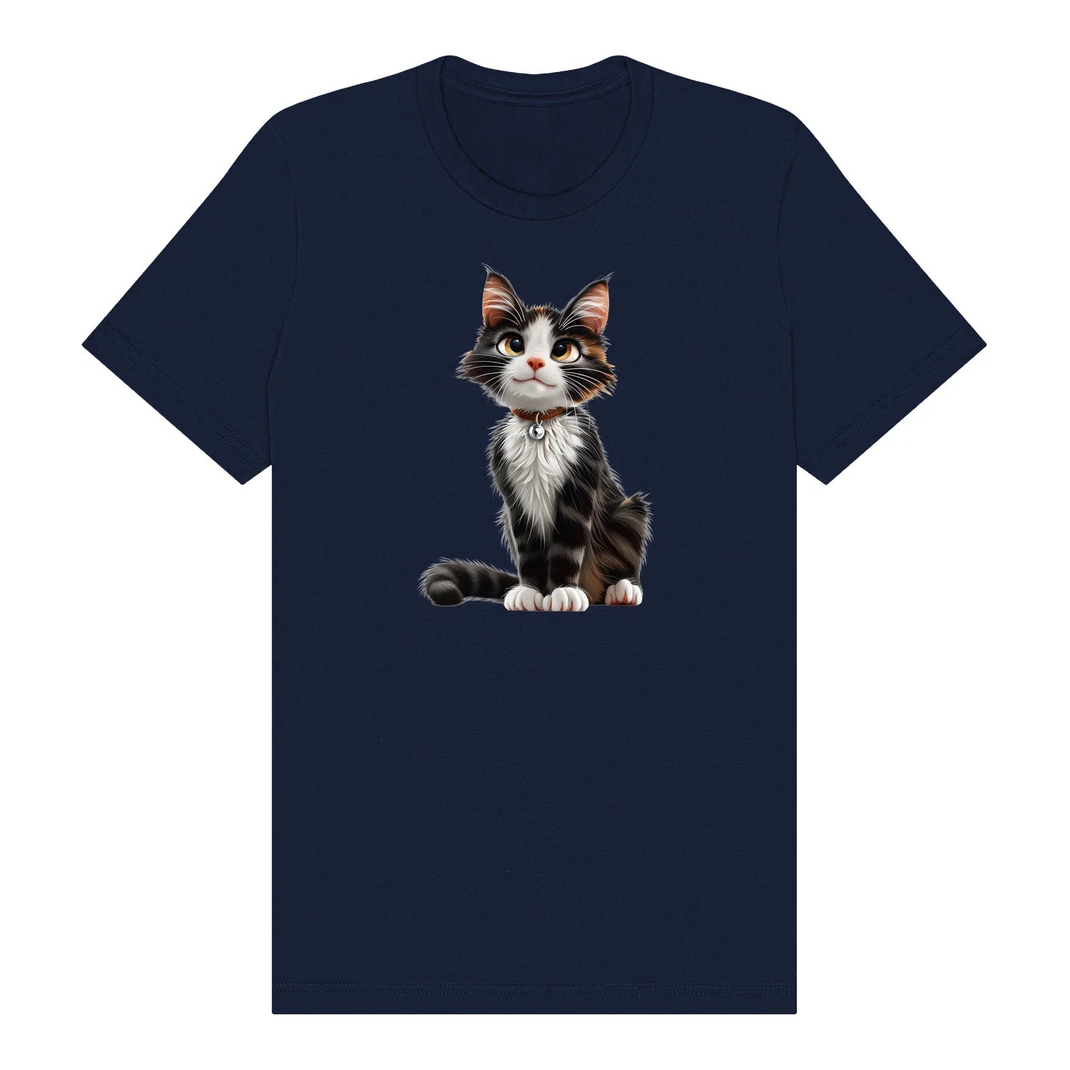 T-shirt Cat graphic 0022 - Navy