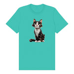 T-shirt Cat graphic 0022 - Teal
