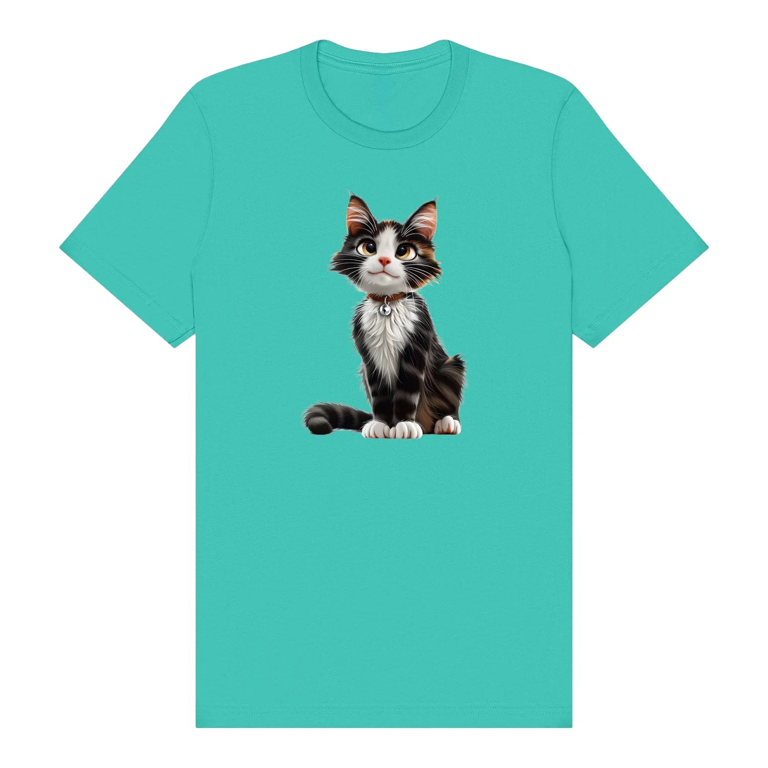 T-shirt Cat graphic 0022 - Teal