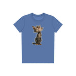 T-shirt Cat graphic 0023 - Columbia Blue