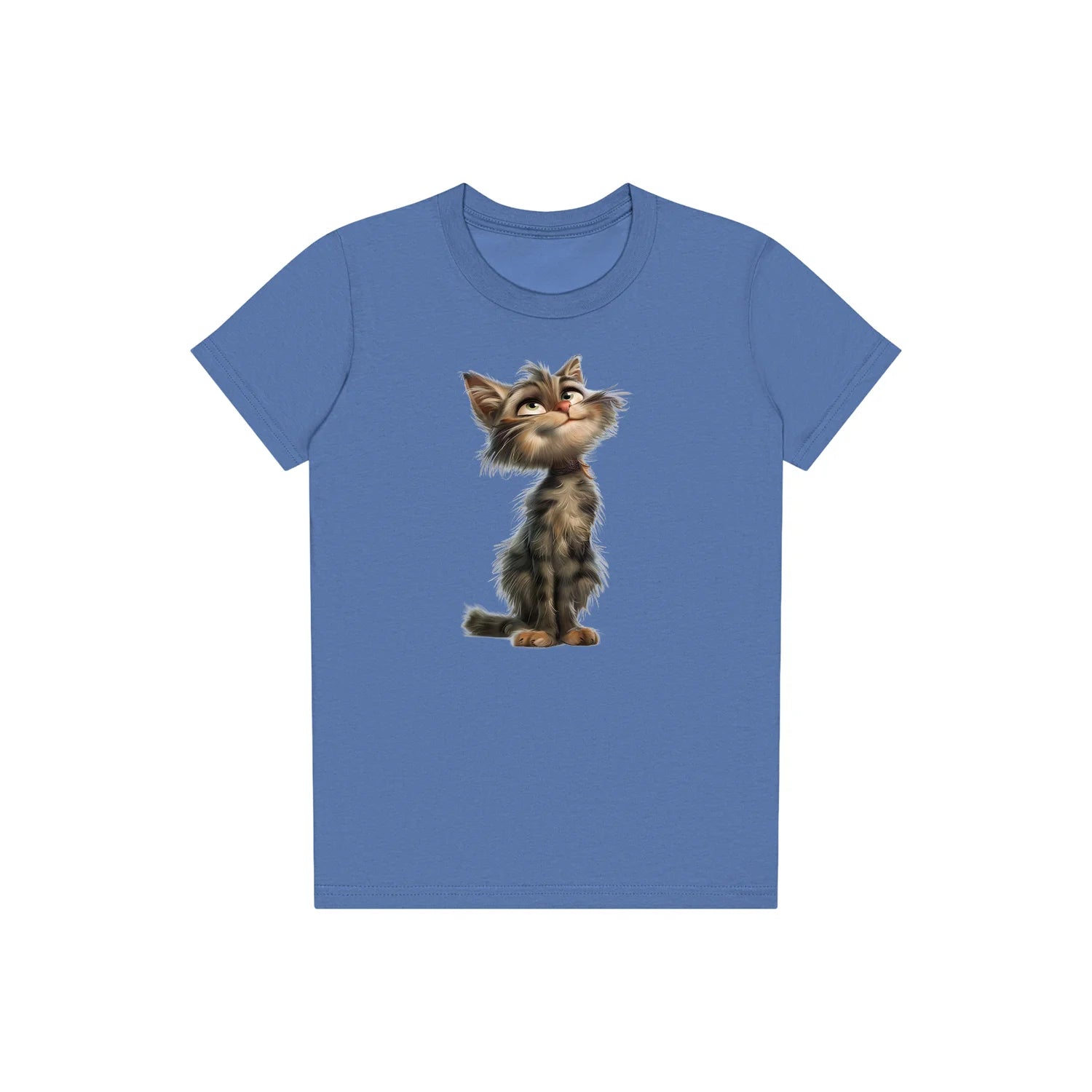 T-shirt Cat graphic 0023 - Columbia Blue