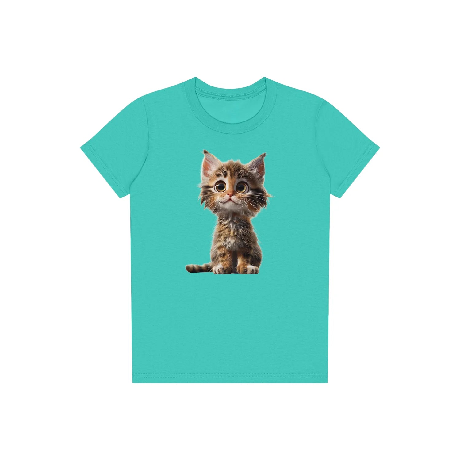 T-shirt Cat graphic 0024 - Teal