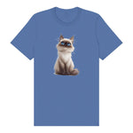 T-shirt Cat graphic 0025 - Columbia Blue
