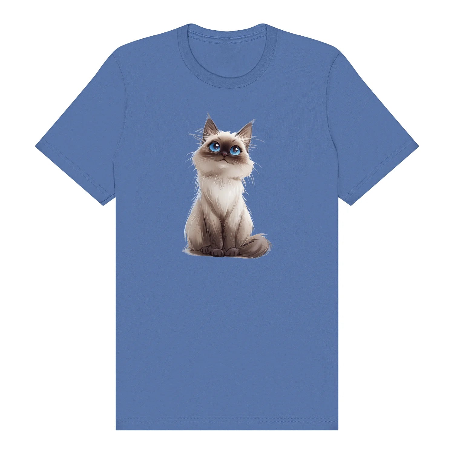 T-shirt Cat graphic 0025 - Columbia Blue