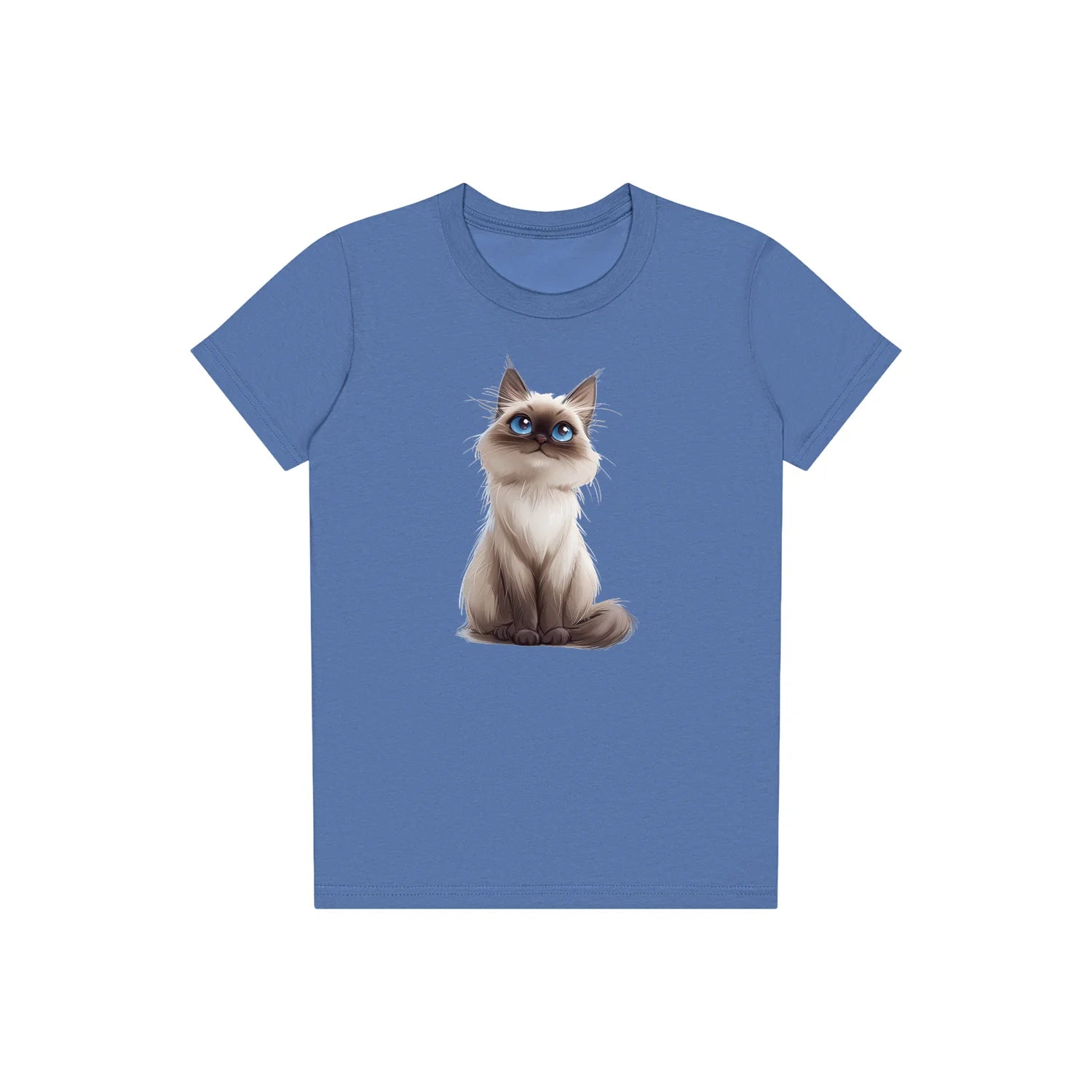 T-shirt Cat graphic 0025 - Columbia Blue
