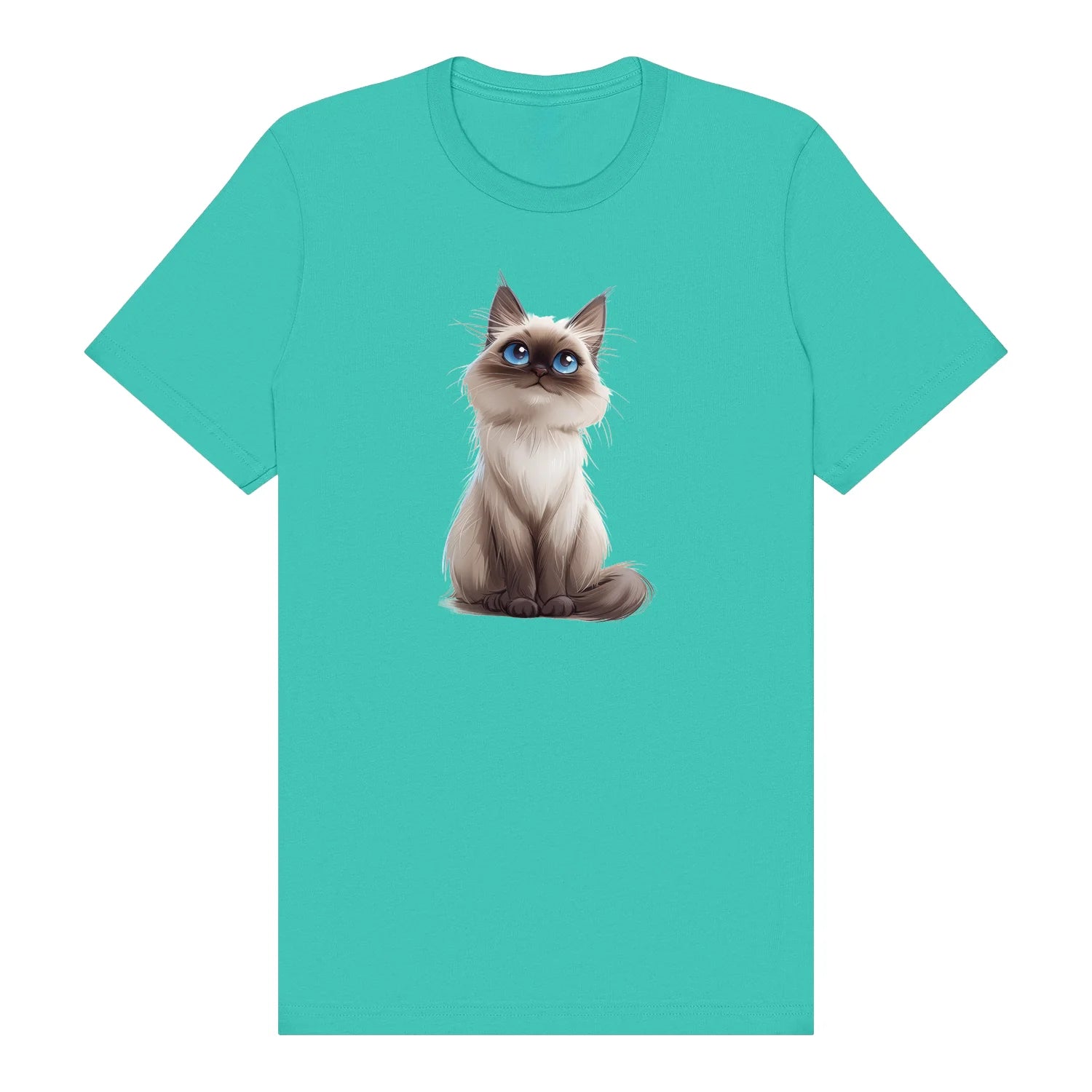 T-shirt Cat graphic 0025 - Teal