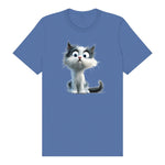 T-shirt Cat graphic 0026 - Columbia Blue