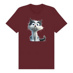 T-shirt Cat graphic 0026 - Maroon