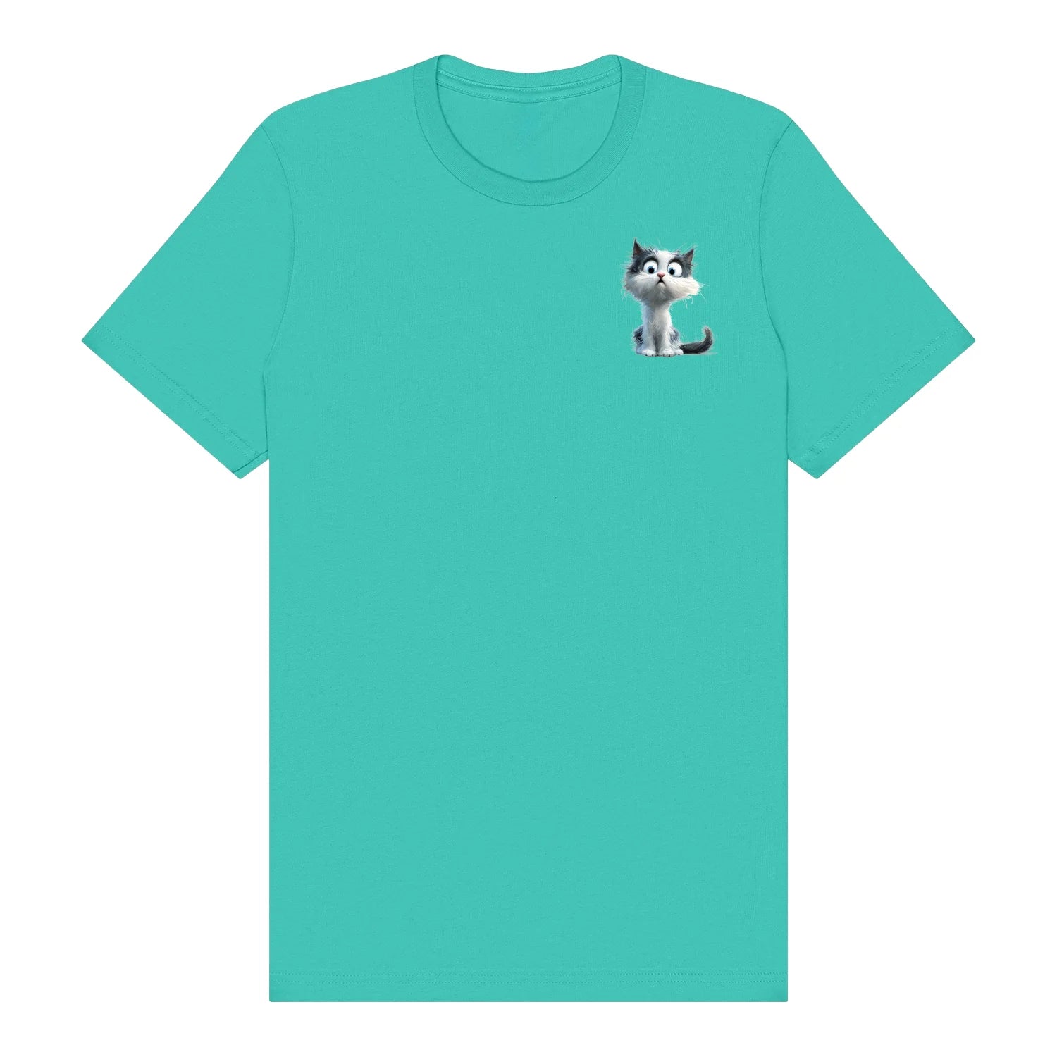 T-shirt Cat graphic 0026 - Teal