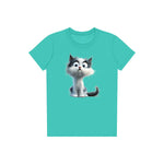 T-shirt Cat graphic 0026 - Teal