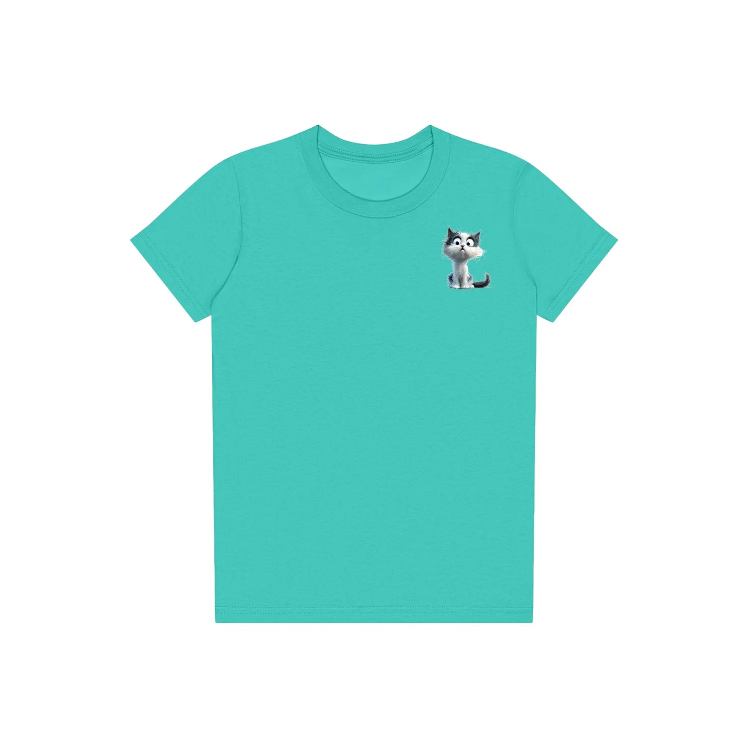 T-shirt Cat graphic 0026 - Teal