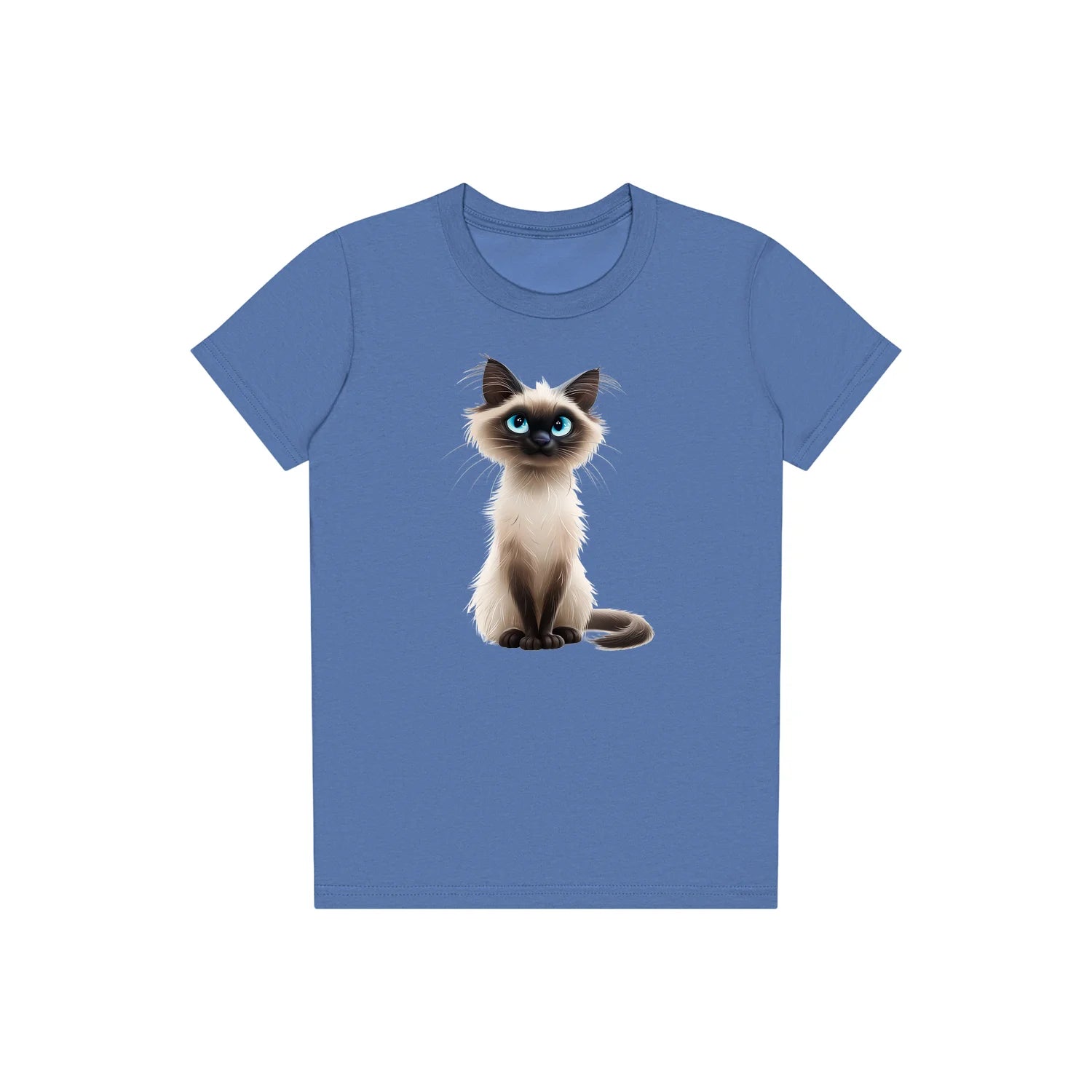 T-shirt Cat graphic 0027 - Columbia Blue
