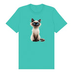 T-shirt Cat graphic 0027 - Teal