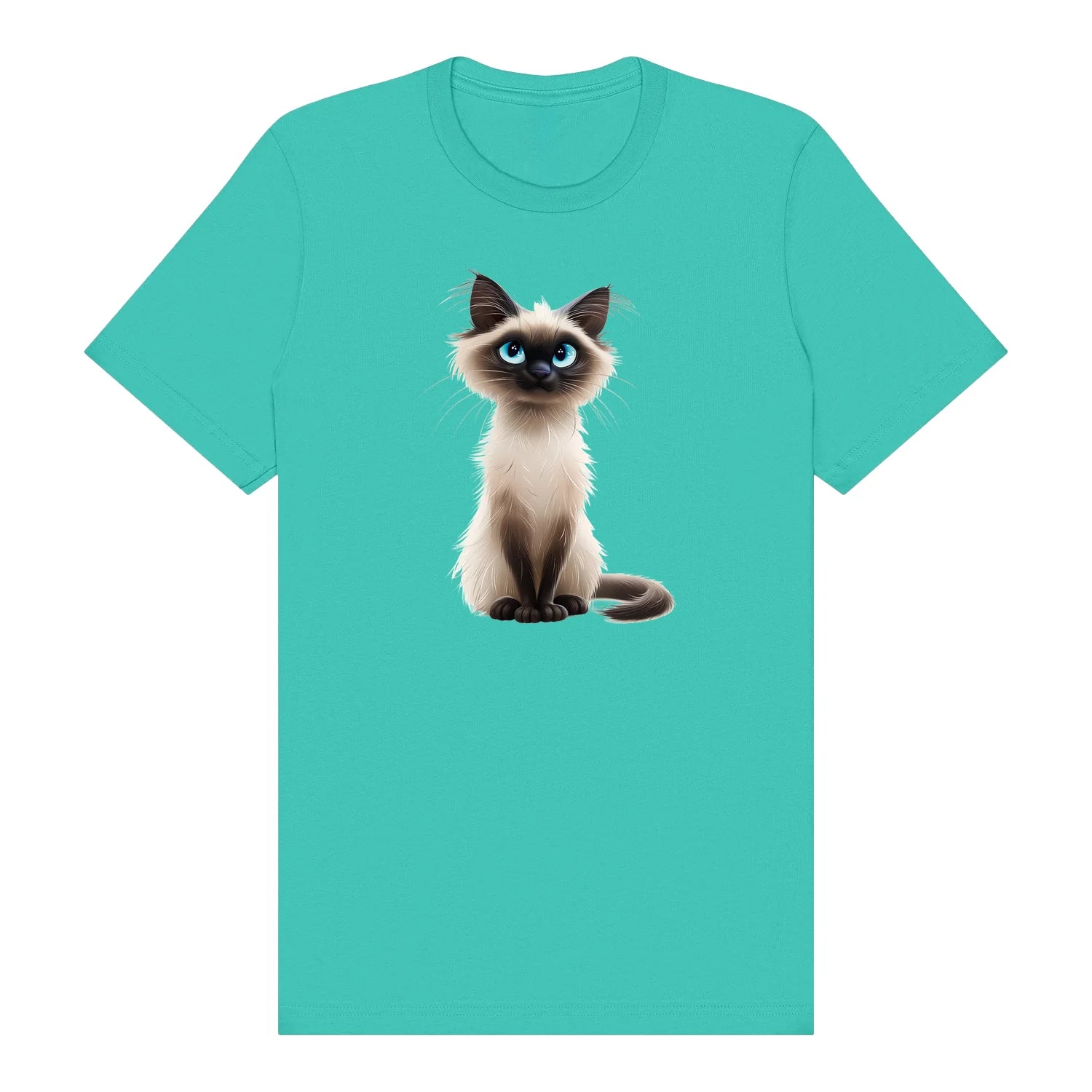 T-shirt Cat graphic 0027 - Teal