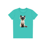 T-shirt Cat graphic 0027 - Teal