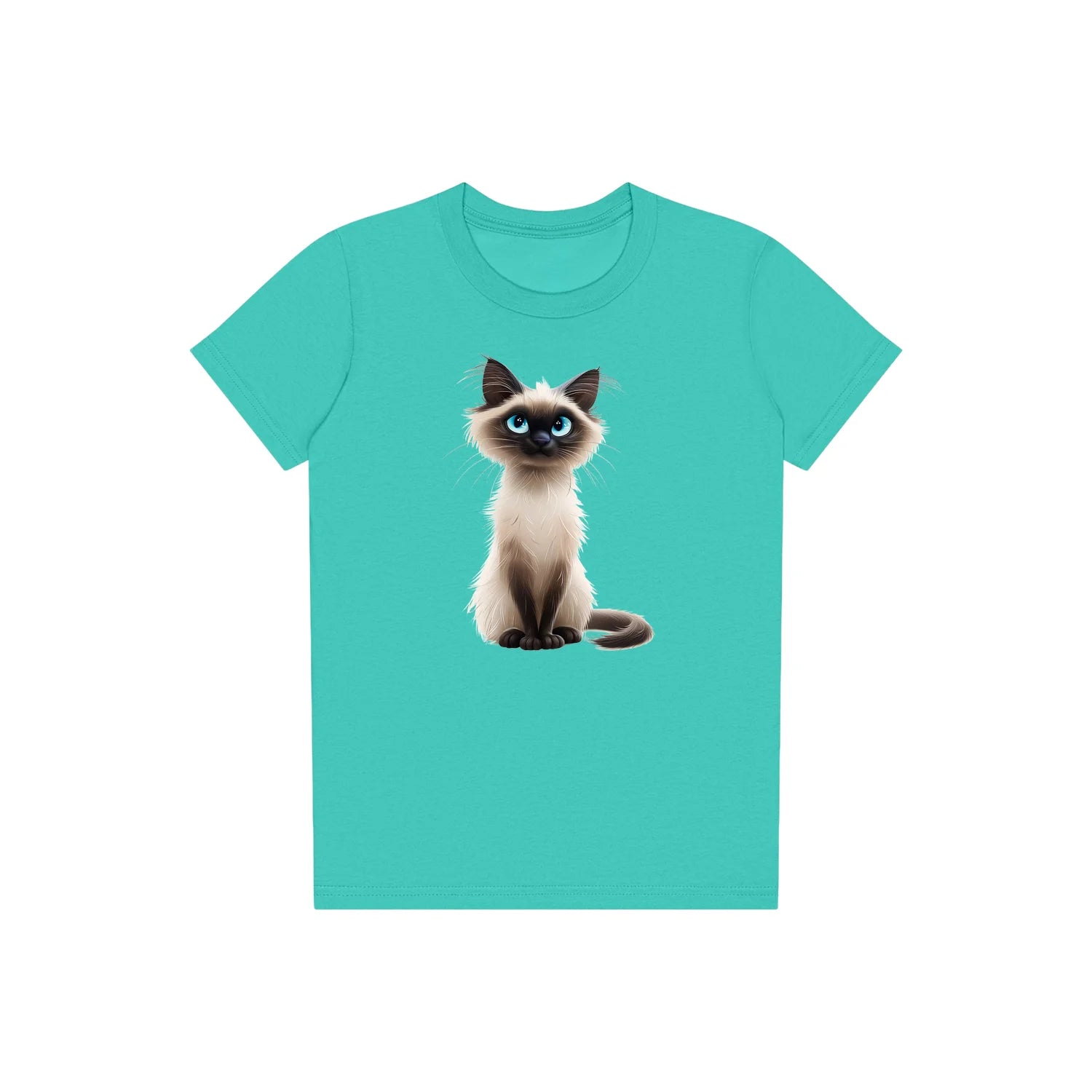T-shirt Cat graphic 0027 - Teal