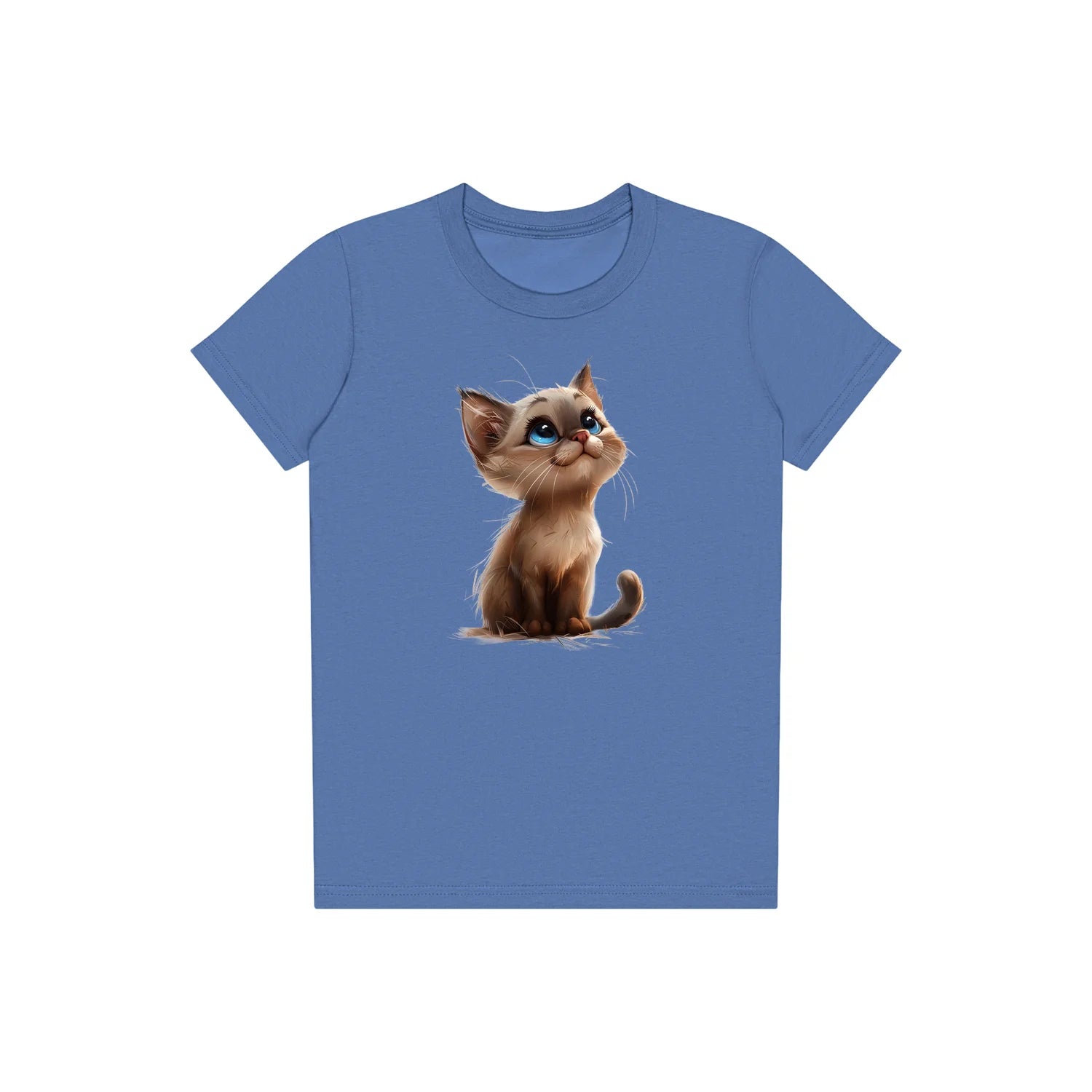 T-shirt Cat graphic 0028 - Columbia Blue