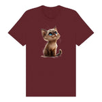 T-shirt Cat graphic 0028 - Maroon