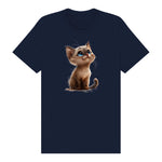 T-shirt Cat graphic 0028 - Navy