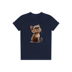 T-shirt Cat graphic 0028 - Navy