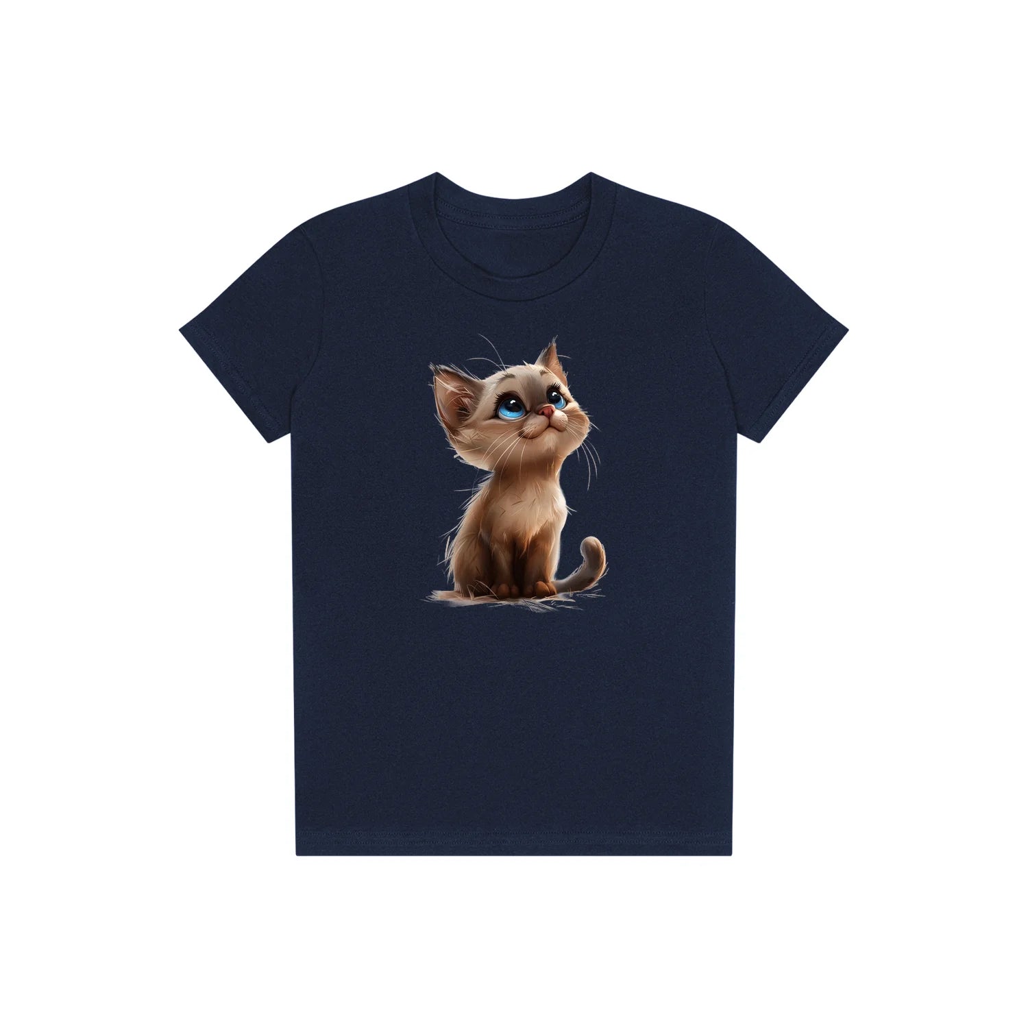 T-shirt Cat graphic 0028 - Navy
