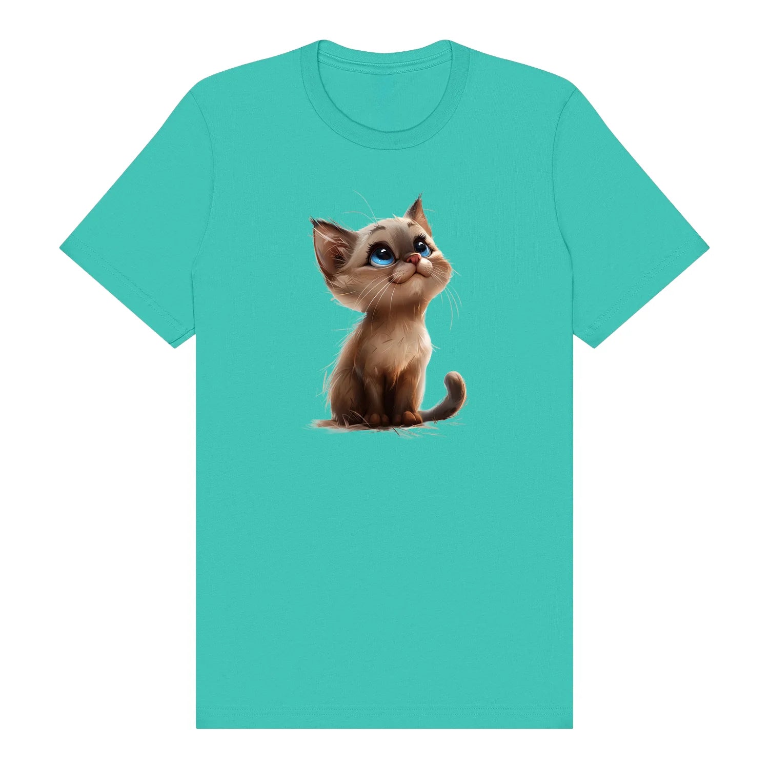 T-shirt Cat graphic 0028 - Teal