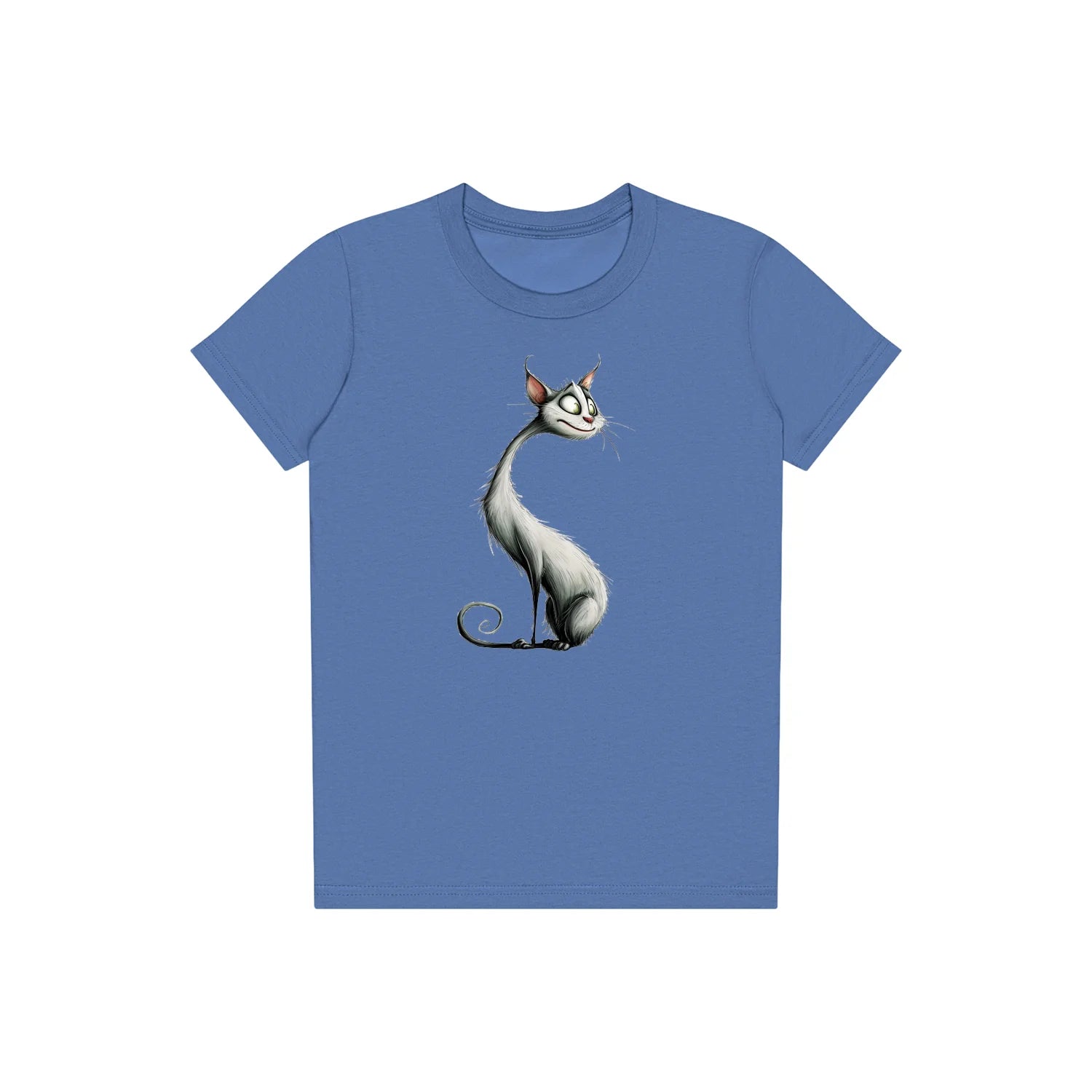 T-shirt Cat graphic 0029 - Columbia Blue