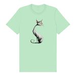 T-shirt Cat graphic 0029 - Mint