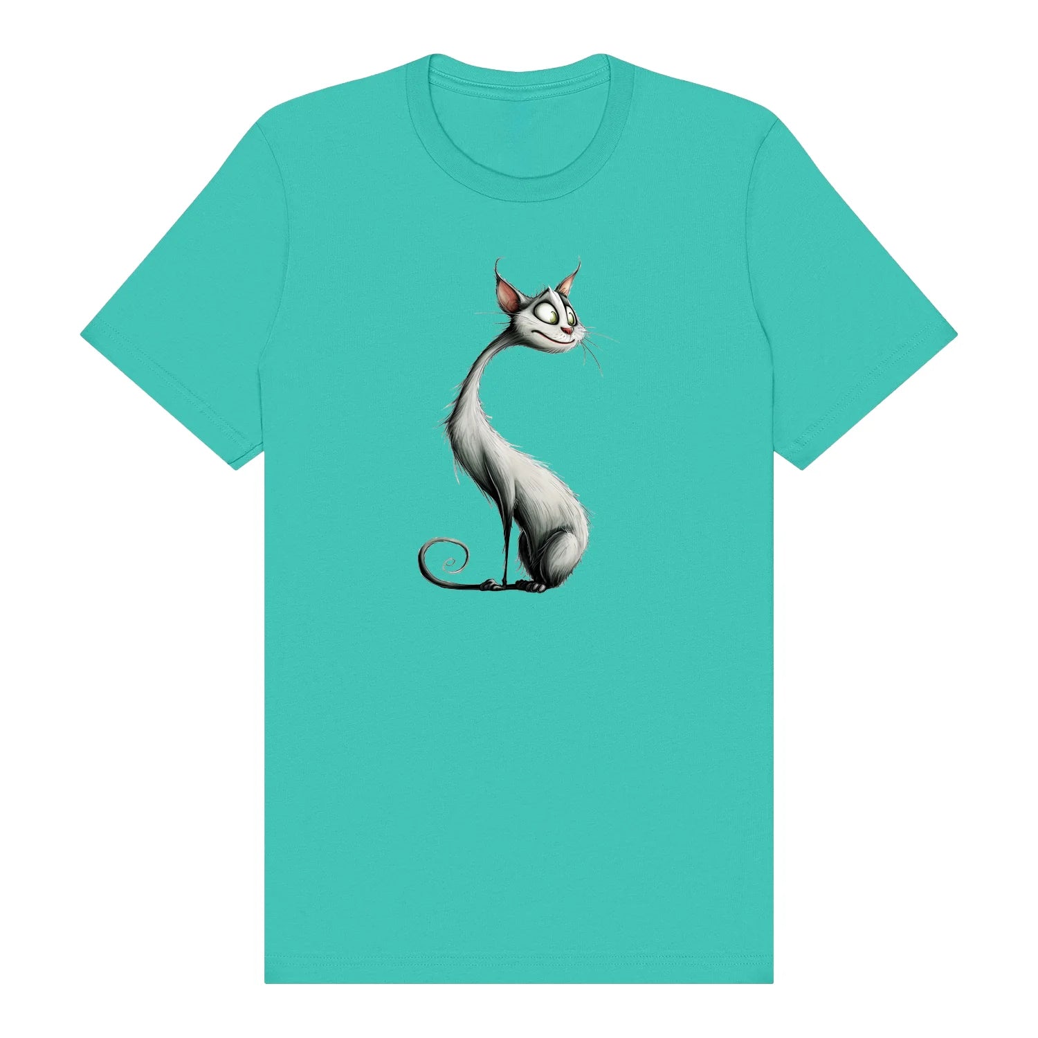 T-shirt Cat graphic 0029 - Teal