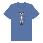 T-shirt Cat graphic 0030 - Columbia Blue