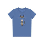 T-shirt Cat graphic 0030 - Columbia Blue