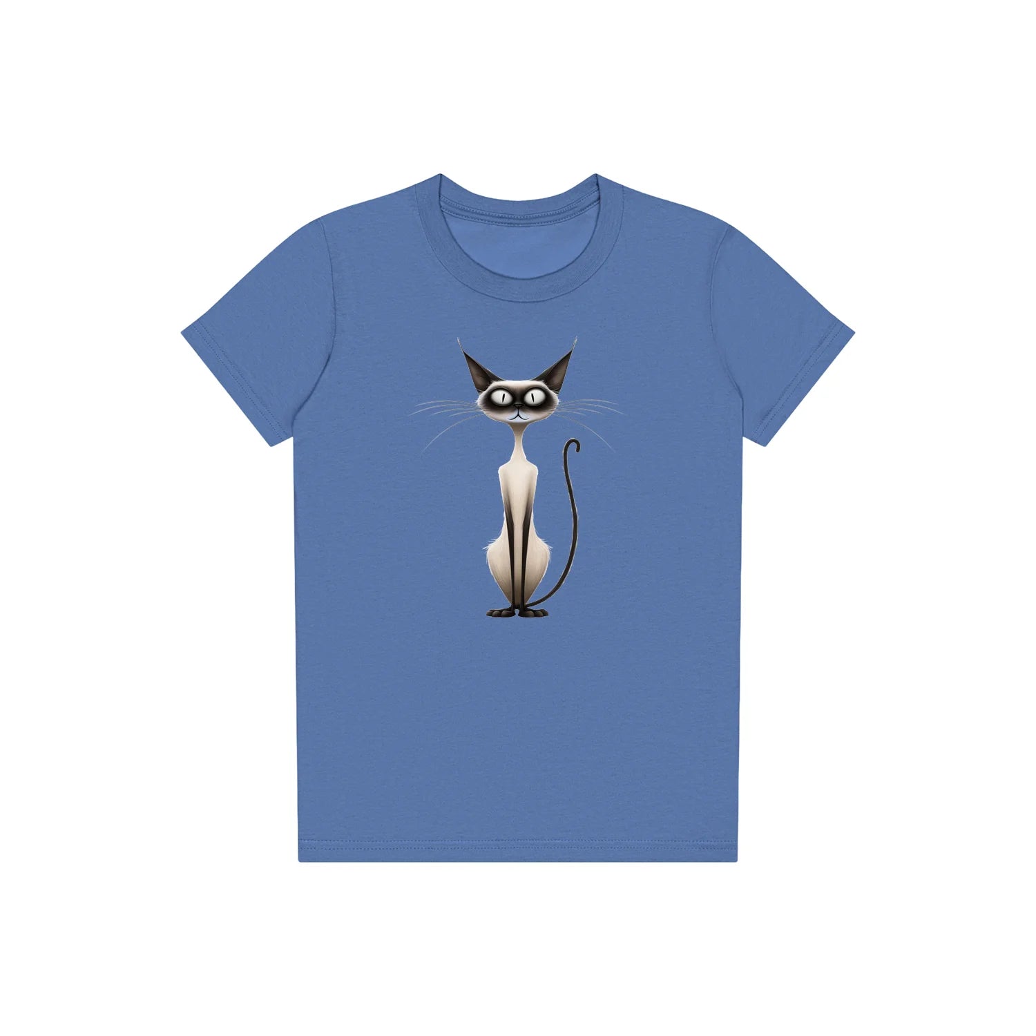 T-shirt Cat graphic 0030 - Columbia Blue
