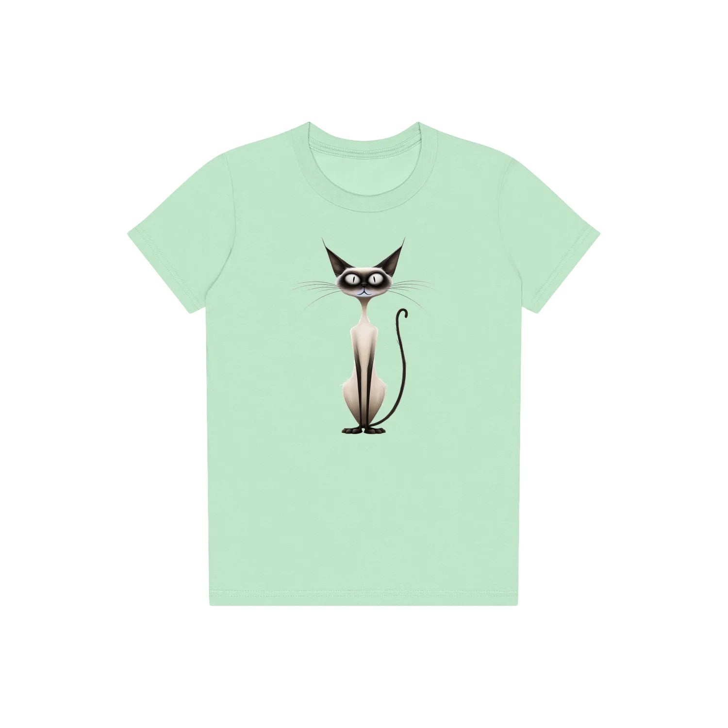 T-shirt Cat graphic 0030 - Mint
