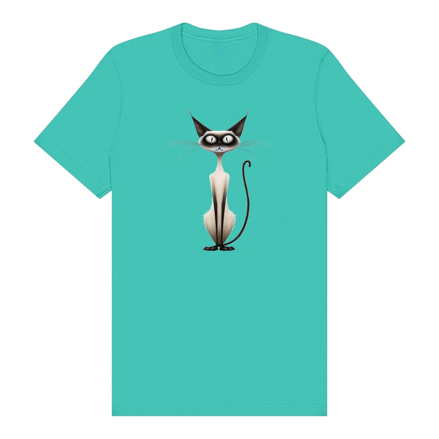 T-shirt Cat graphic 0030 - Teal