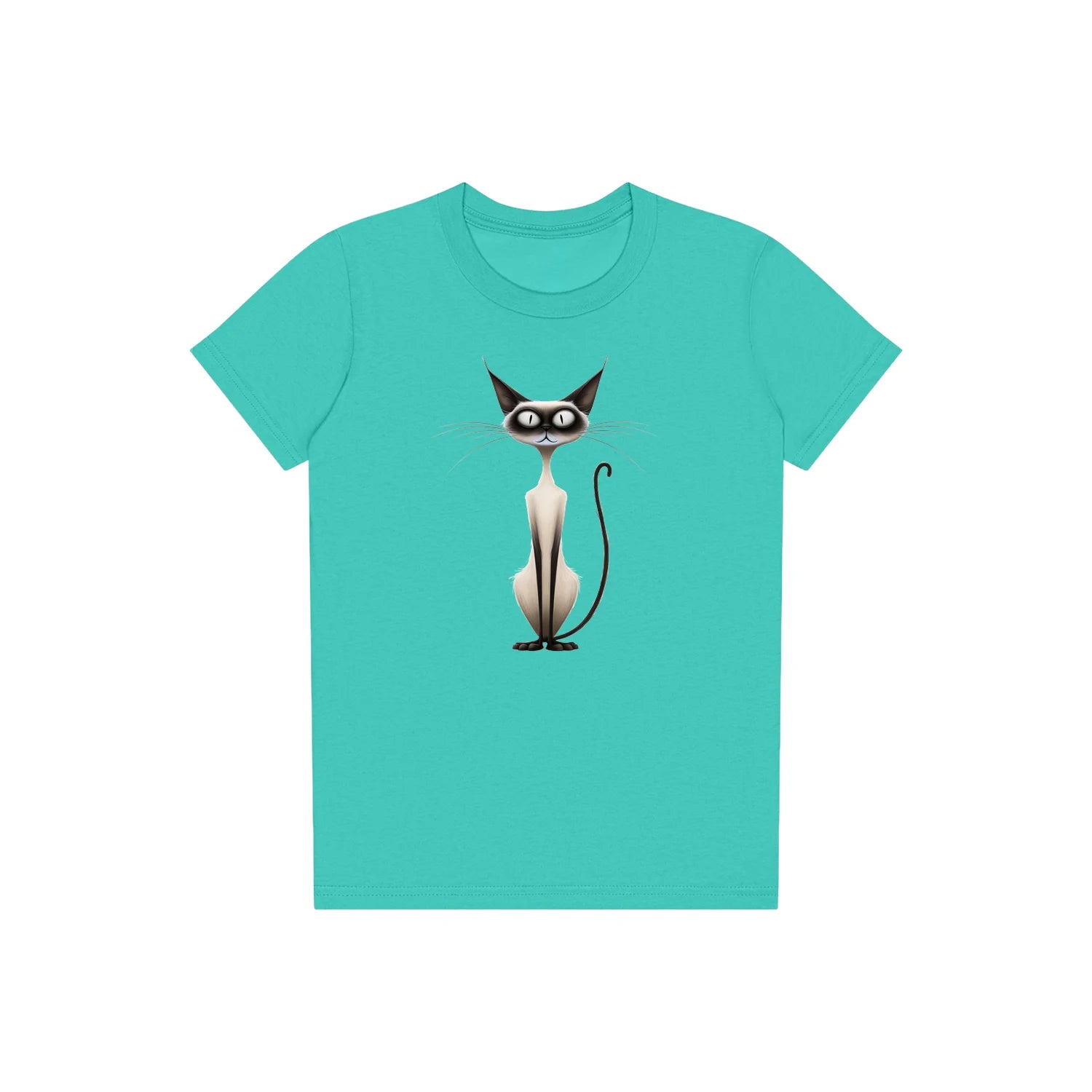 T-shirt Cat graphic 0030 - Teal