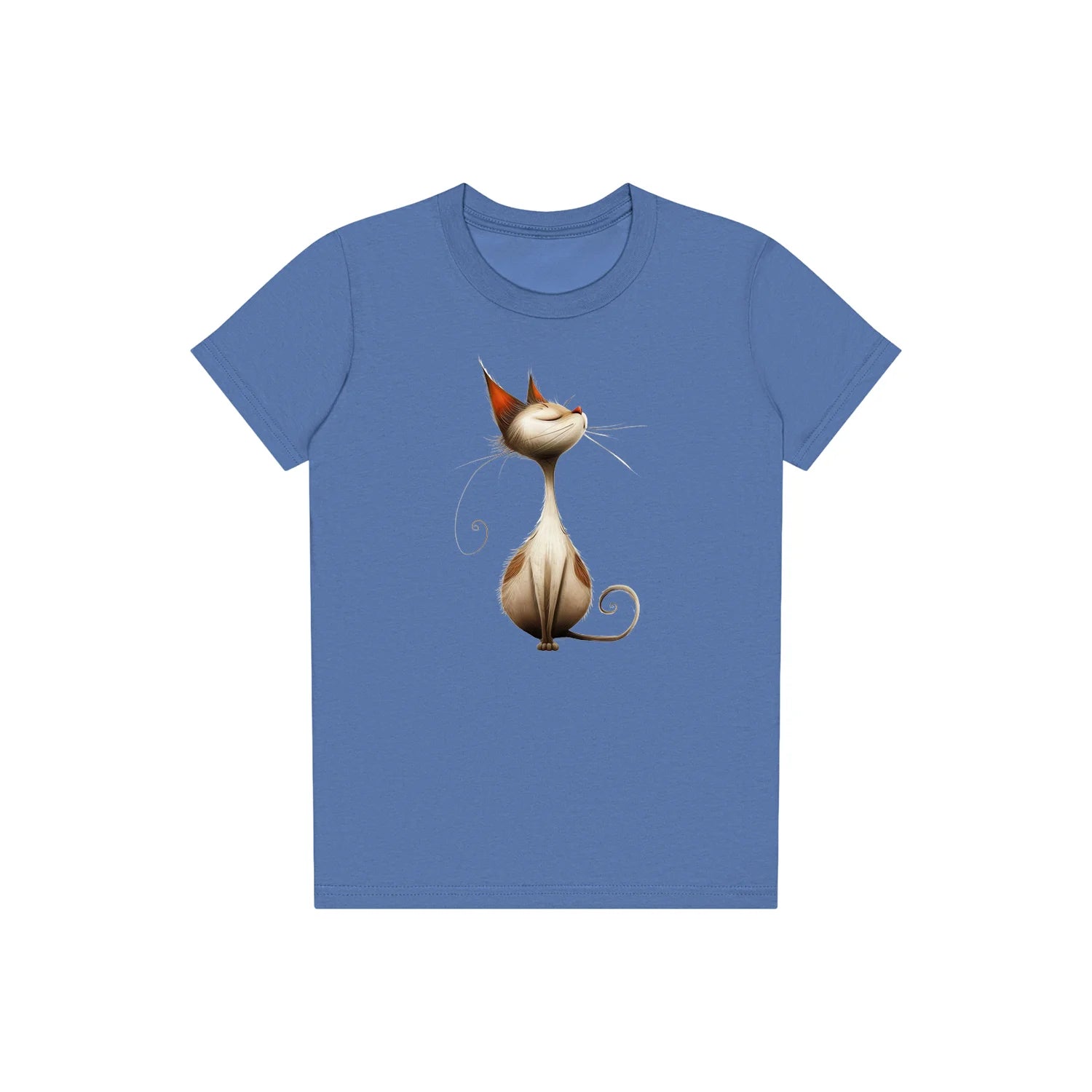 T-shirt Cat graphic 0031 - Columbia Blue