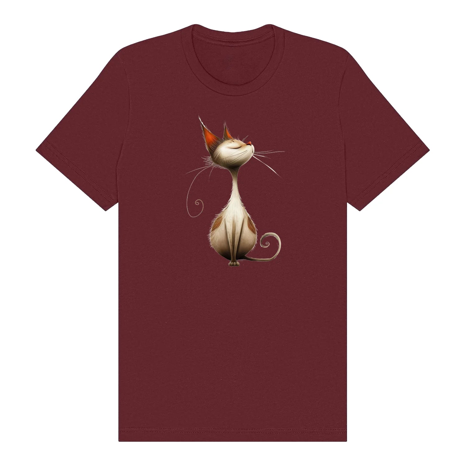 T-shirt Cat graphic 0031 - Maroon