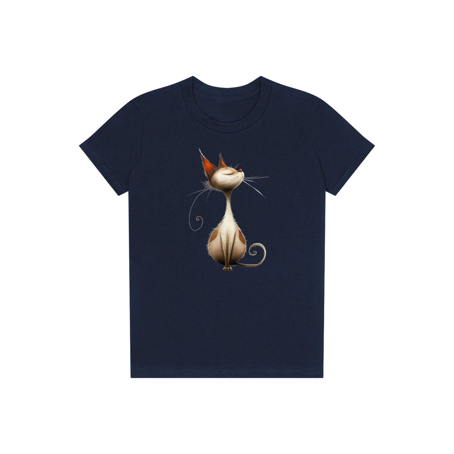 T-shirt Cat graphic 0031 - Navy
