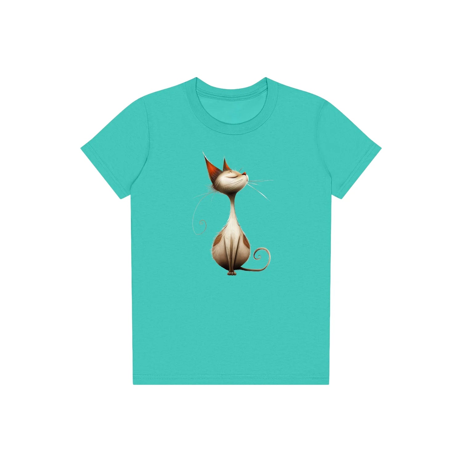 T-shirt Cat graphic 0031 - Teal