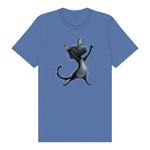 T-shirt Cat graphic 0032 - Columbia Blue