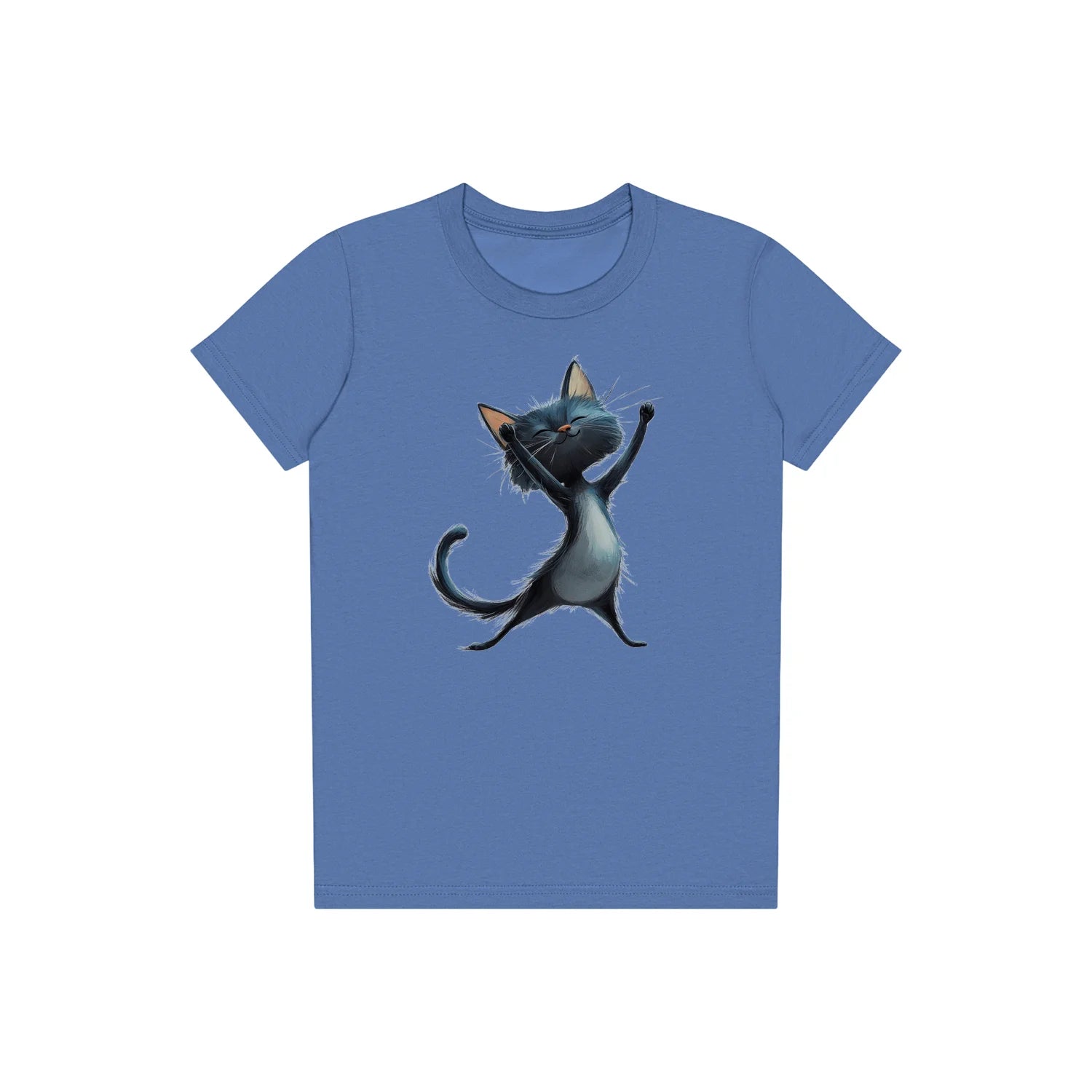 T-shirt Cat graphic 0032 - Columbia Blue