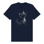 T-shirt Cat graphic 0032 - Navy