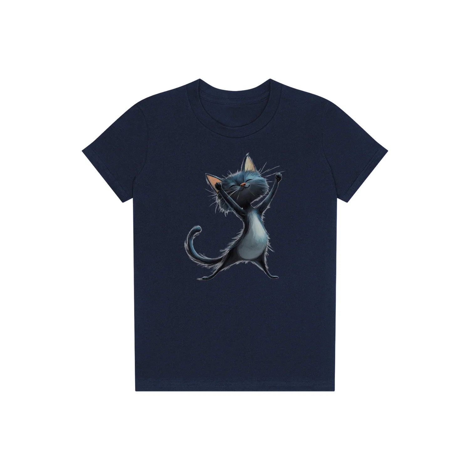 T-shirt Cat graphic 0032 - Navy