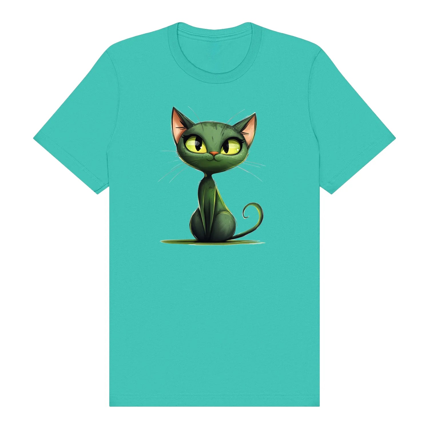 T-shirt Cat graphic 0033 - Teal