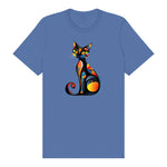 T-shirt Cat graphic 0034 - Columbia Blue