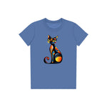 T-shirt Cat graphic 0034 - Columbia Blue